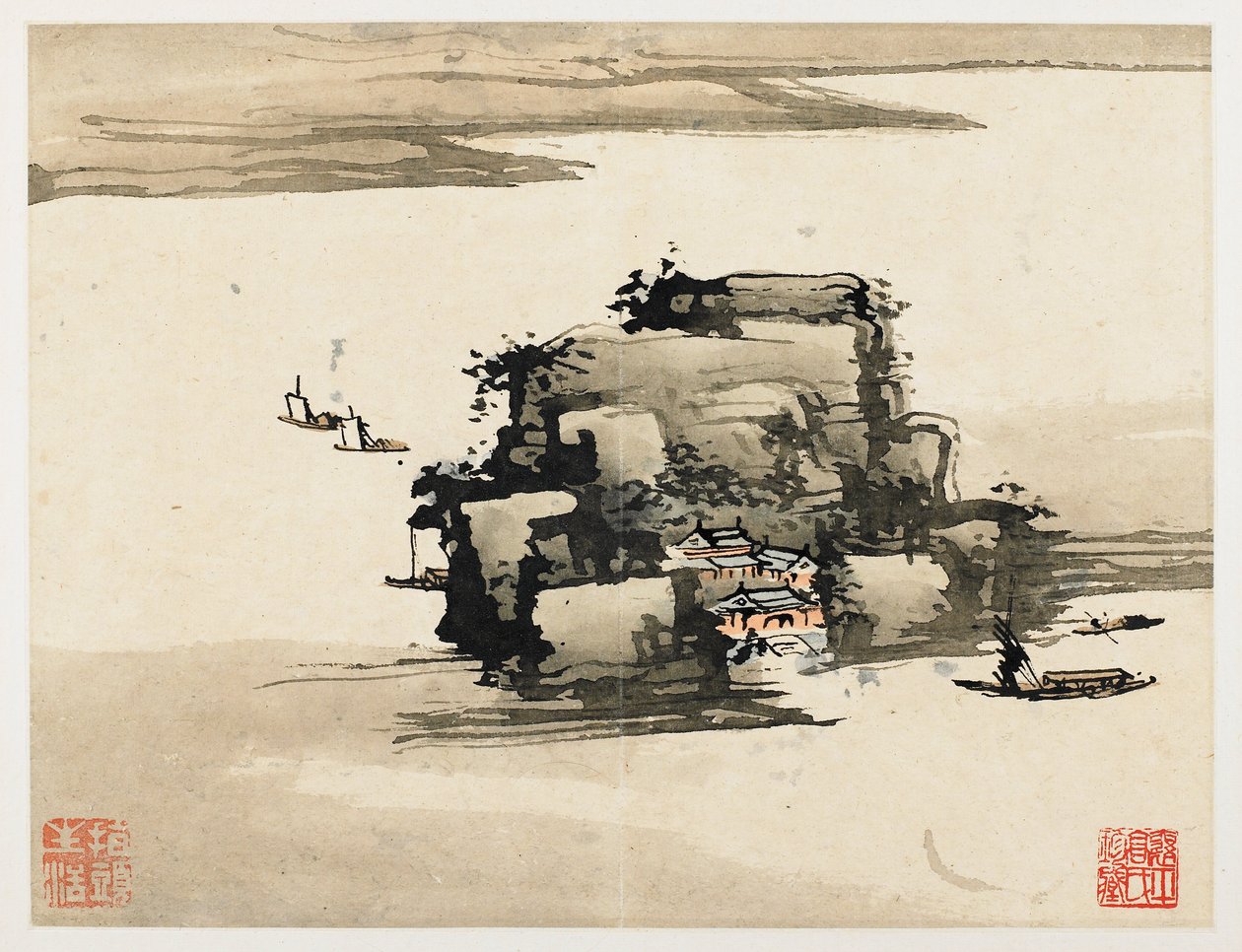 Pittura con le dita, da un album di dieci fogli da Gao Qipei