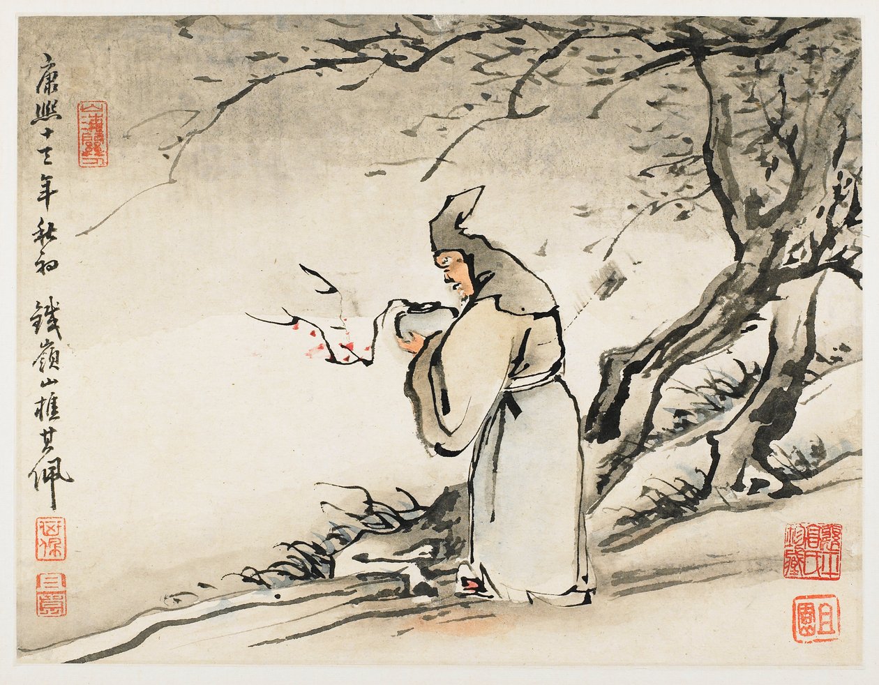 Pittura con le dita, da un album di dieci fogli da Gao Qipei