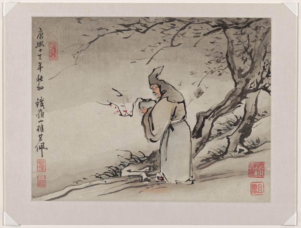 Pittura a dita, da un album di dieci da Gao Qipei