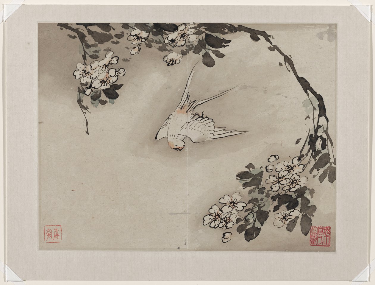 Pittura con le dita, da un album di dieci da Gao Qipei