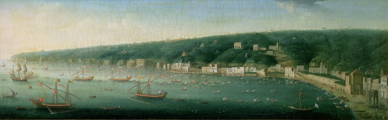Veduta di Napoli da est, 1730 da Gaspar Butler