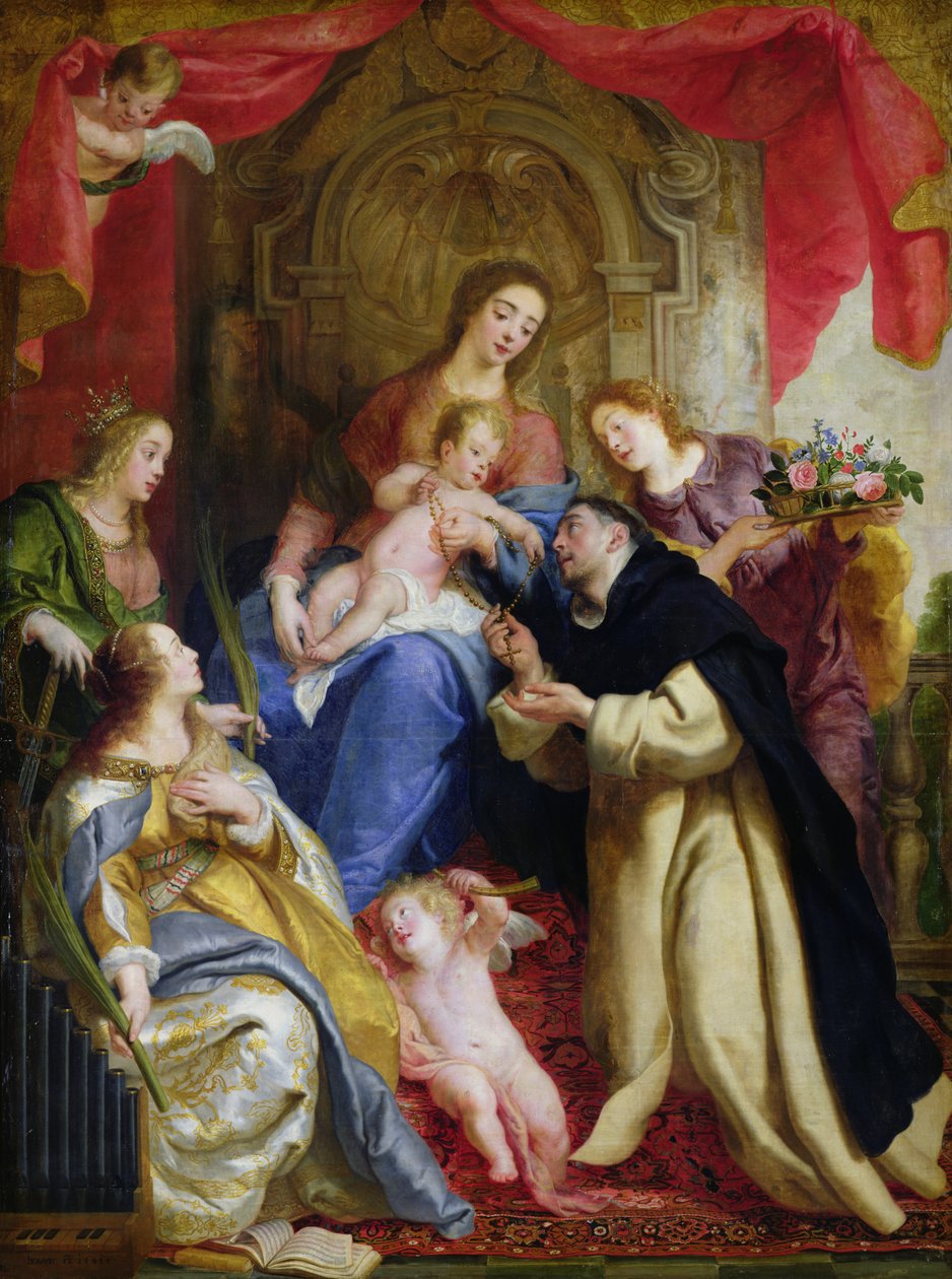 La Vergine offre il Rosario a San Domenico, 1641 da Gaspar De Crayer