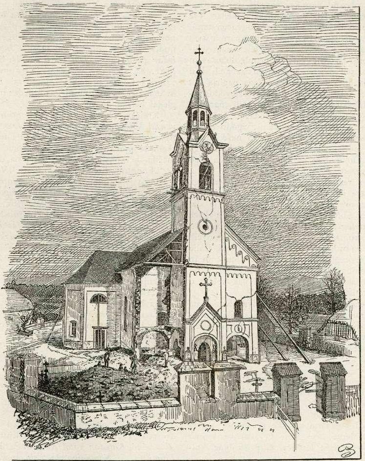 Chiesa D. M. a Polje vicino a Lubiana dopo il terremoto da Gaspar Porenta