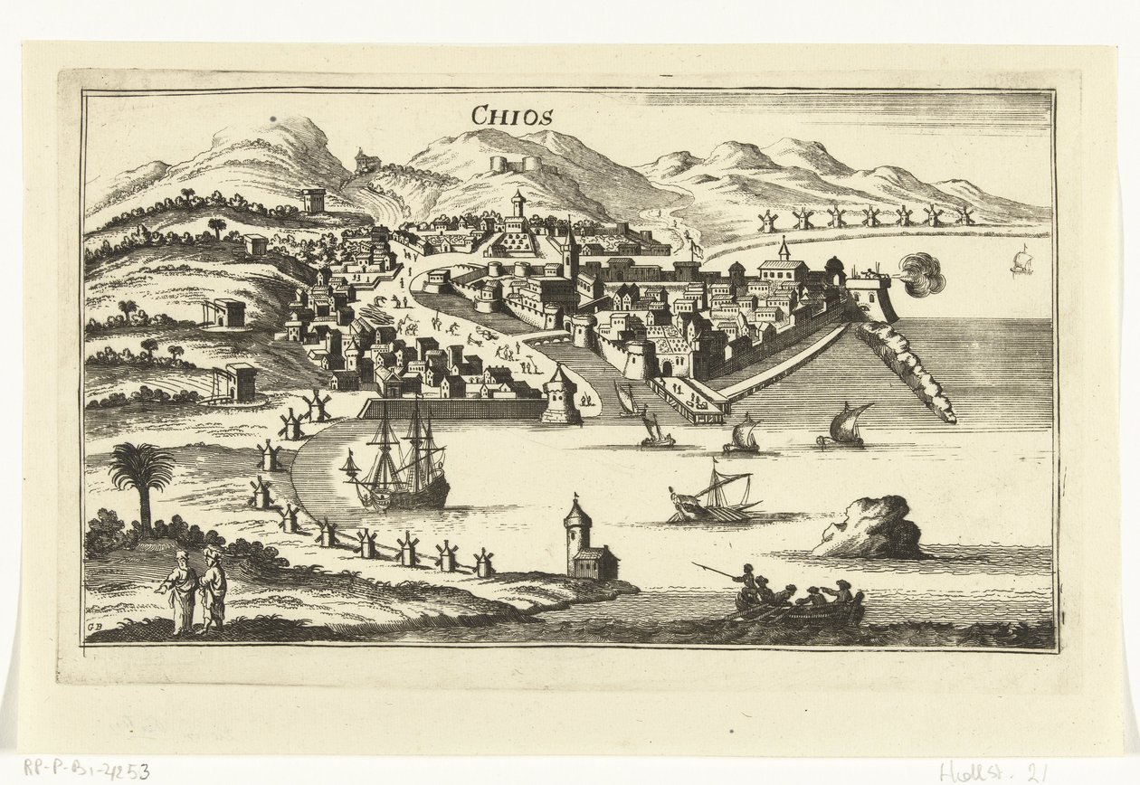 Veduta di Chios da Gaspar Bouttats