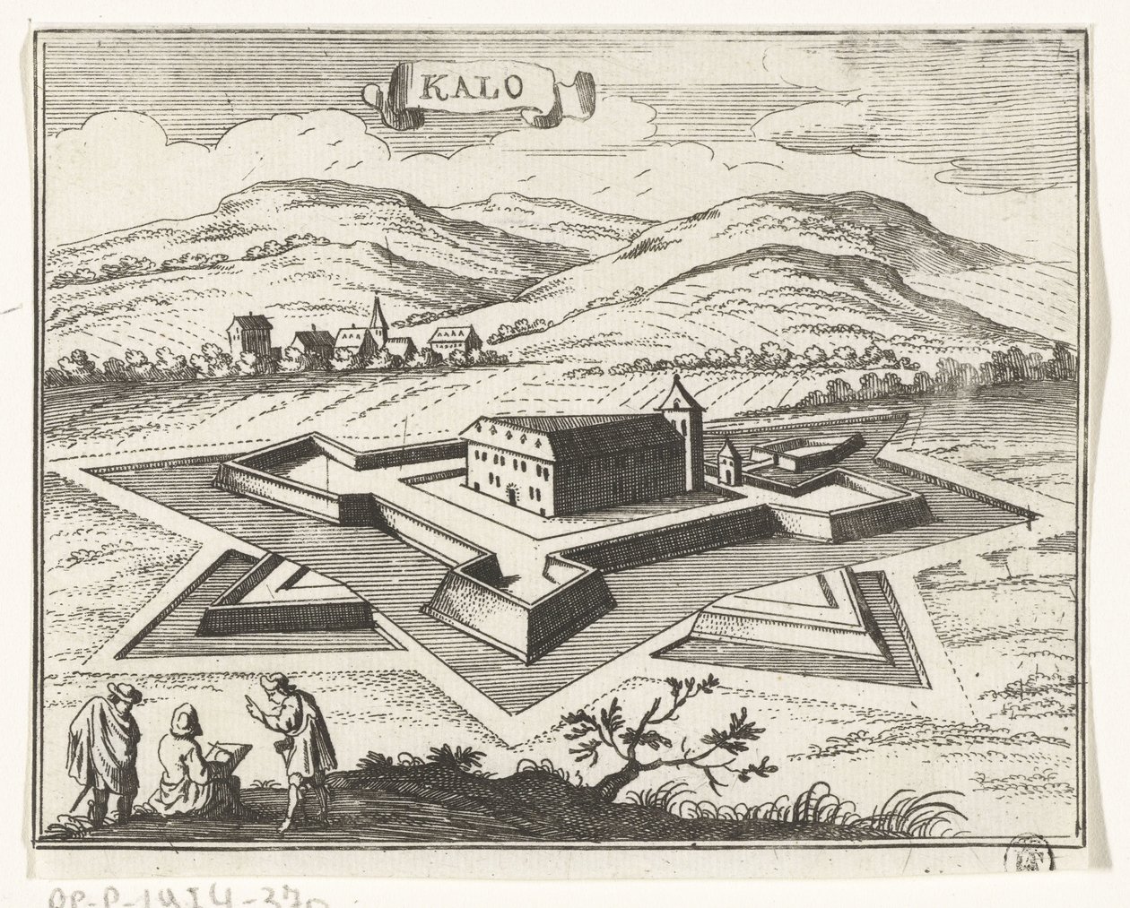 Veduta di Nagykálló da Gaspar Bouttats