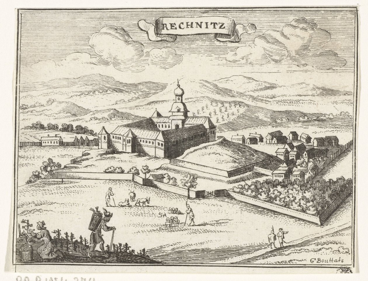 Veduta di Rechnitz da Gaspar Bouttats