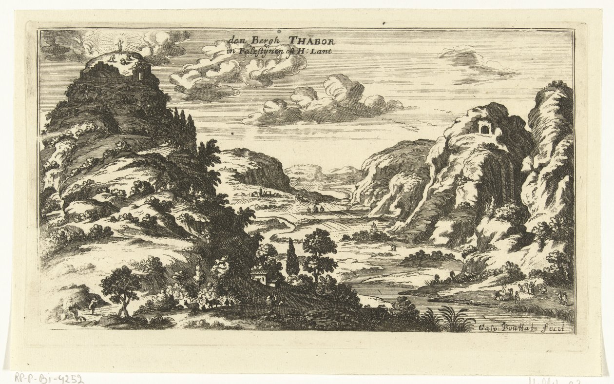 Vista del monte Tabor e la trasfigurazione di Cristo da Gaspar Bouttats