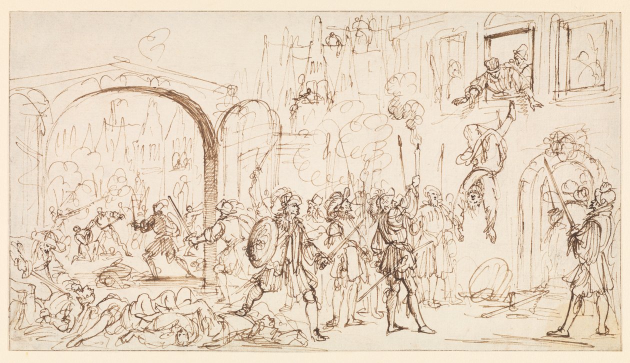 Massacro della notte di San Bartolomeo, c.1686 da Gaspar Bouttats