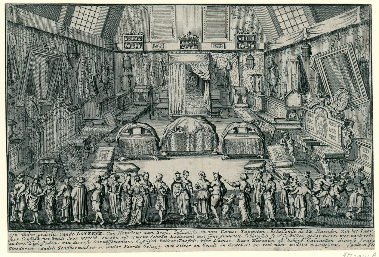 La lotteria di Henricus van Soest ad Anversa da Gaspar Bouttats