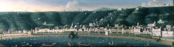 Veduta di Napoli dal mare con il Castel dell