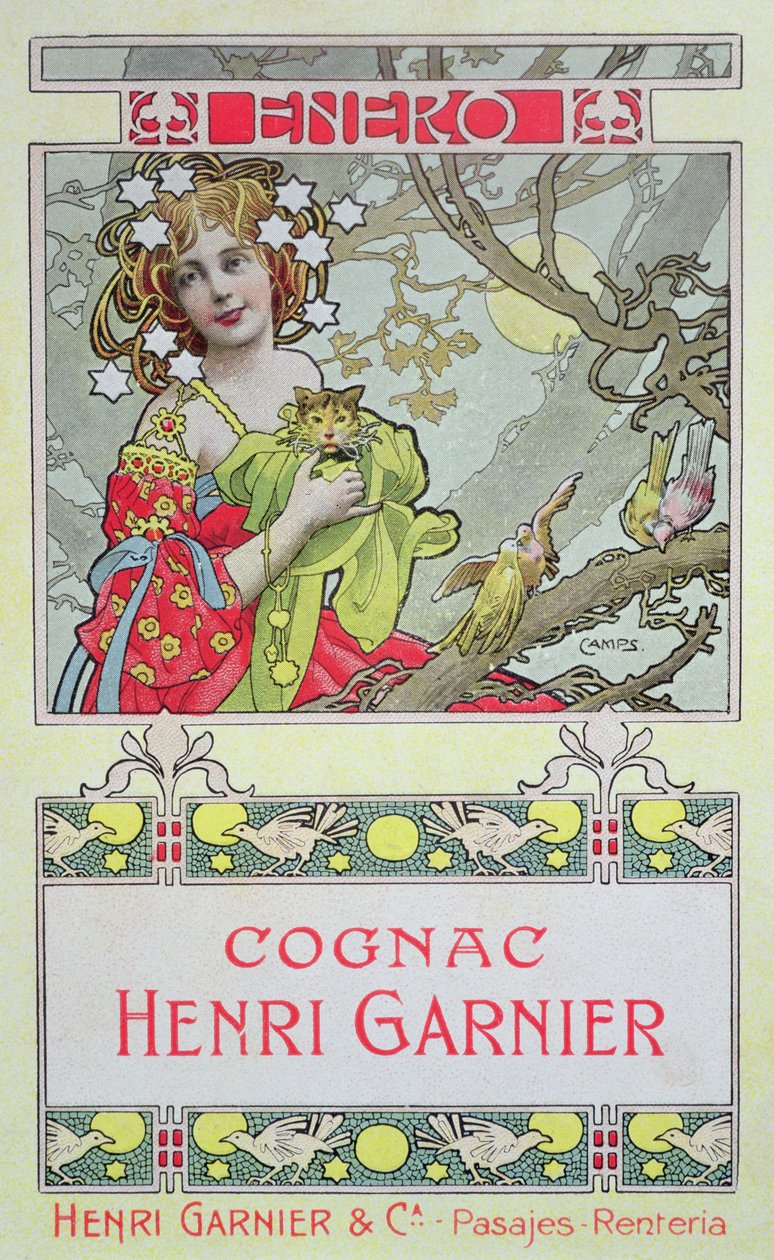 Gennaio, da un calendario per Henri Garnier & Co. da Gaspar Camps Junyent