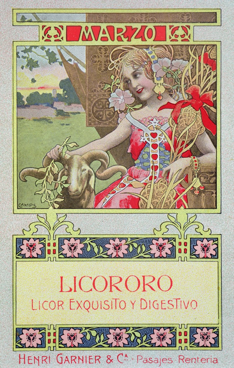 Marzo, da un calendario per Henri Garnier & Co. da Gaspar Camps Junyent