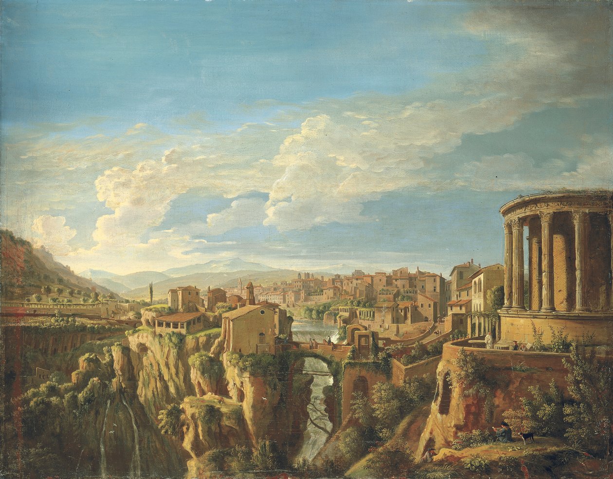 Una vista di Tivoli con il Tempio di Vesta da Gaspar van Wittel