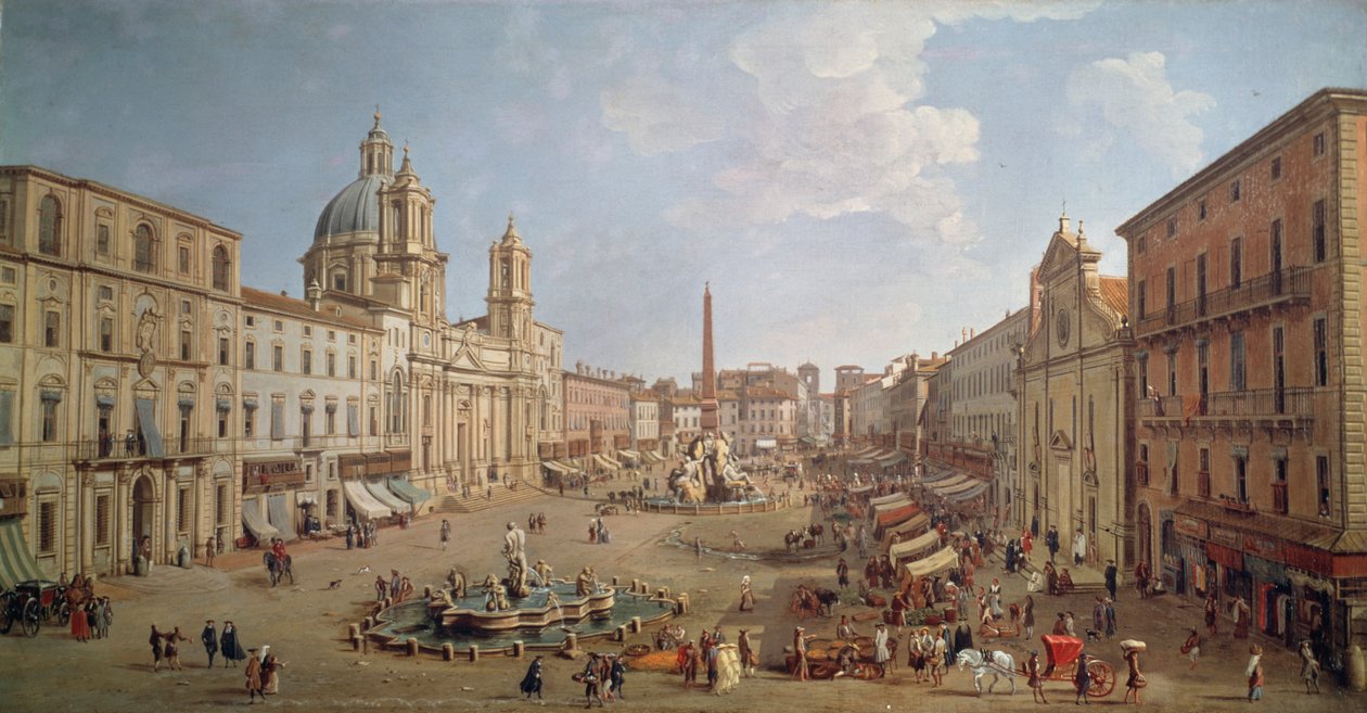 Veduta di Piazza Navona, dipinto di Gaspar van Wittel o Gaspare Vanvitelli (1652 o 1653-1736), olio su tela, Italia da Gaspar van Wittel