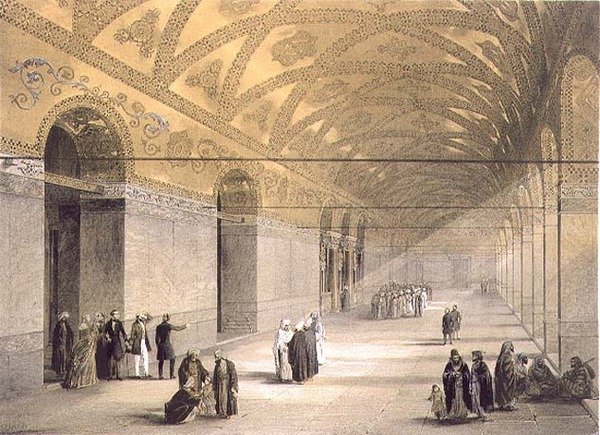 Hagia Sophia, tavola 10: ingresso alla galleria superiore, inciso da Louis Haghe (1806-85) pubblicato nel 1852 (litografia) da Gaspard (after) Fossati