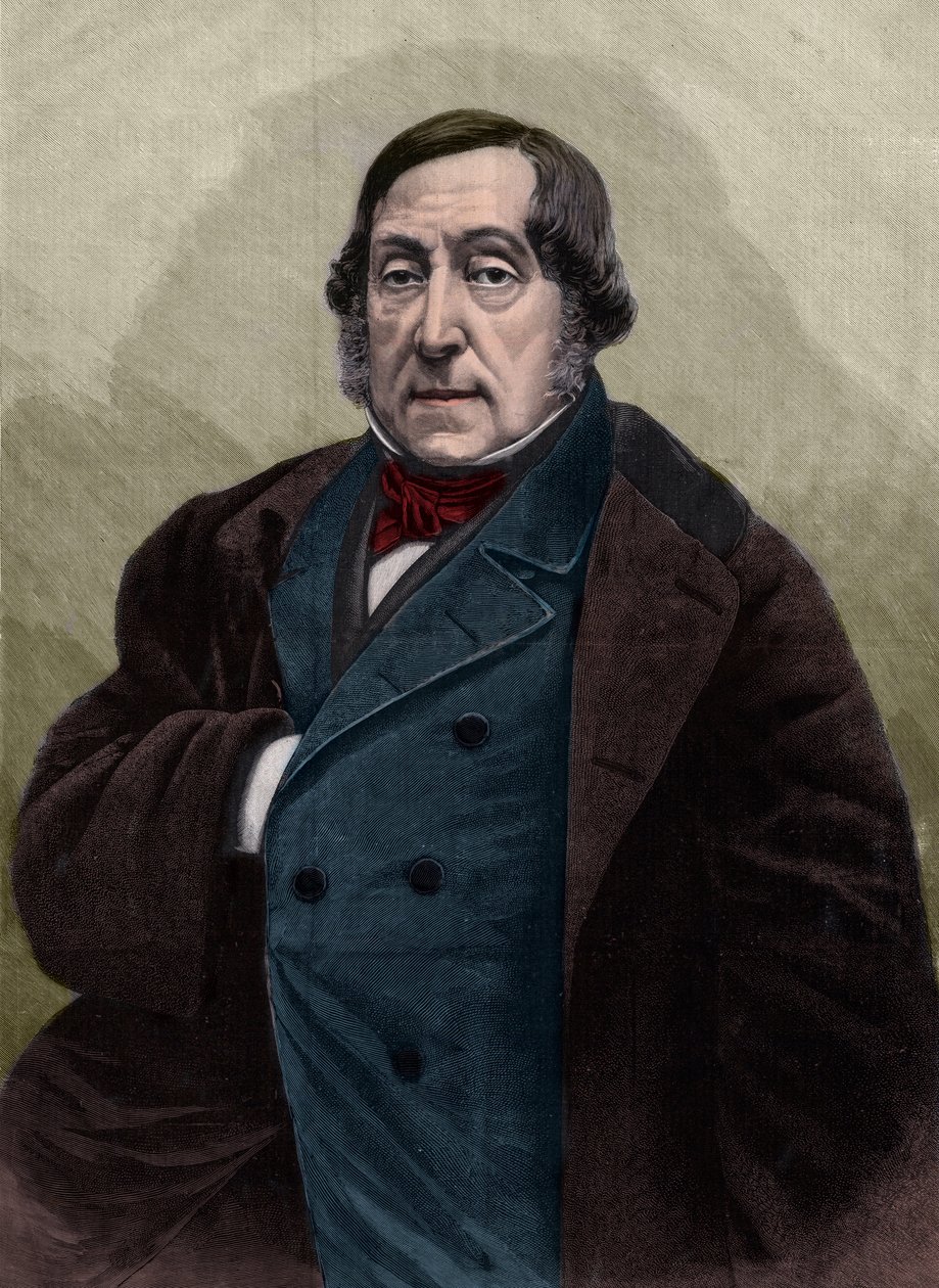 Ritratto di Gioachino Rossini (1792-1868), compositore italiano - Incisione dalla fotografia di Nadar da Gaspard Felix Tournachon Nadar