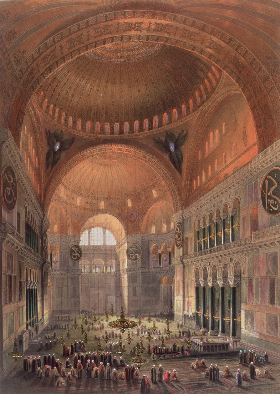 Interno di Santa Sofia, Costantinopoli da Gaspard Fossati