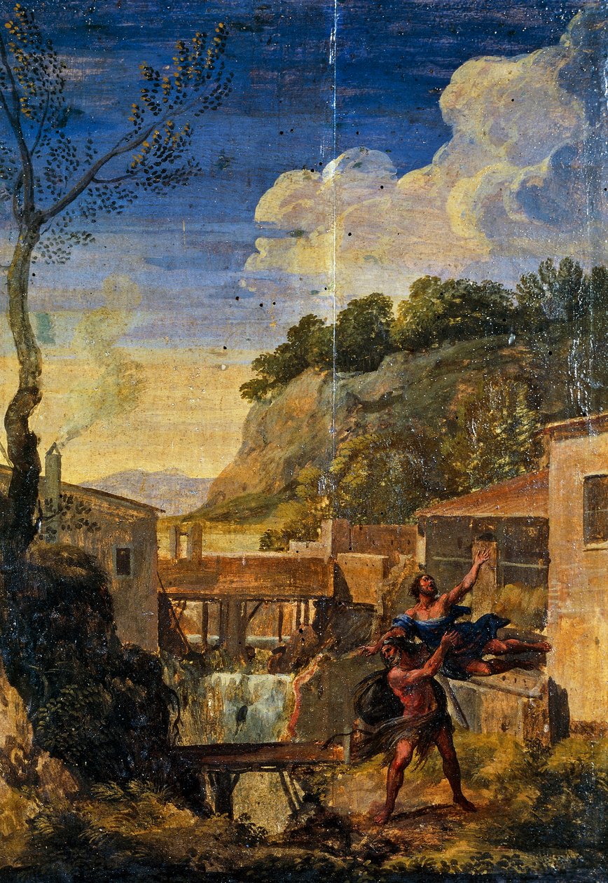 Campagna con Ercole e Anteo da Gaspard Poussin (school of) Dughet