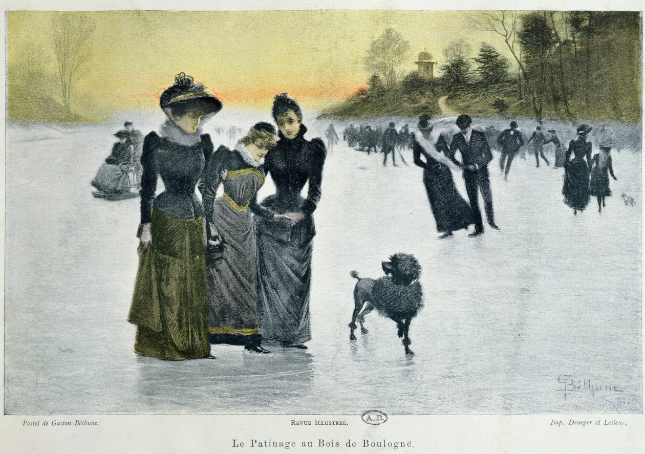 Pattinaggio nel Bois de Boulogne, 1891 da Gaston Bethune