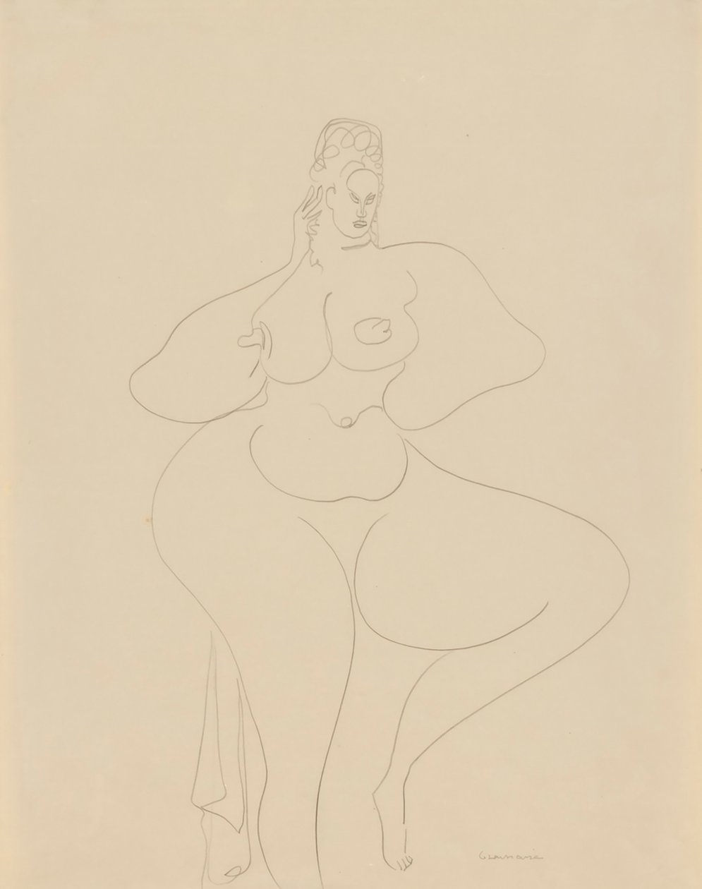(Ballerina nuda con drappo) da Gaston Lachaise