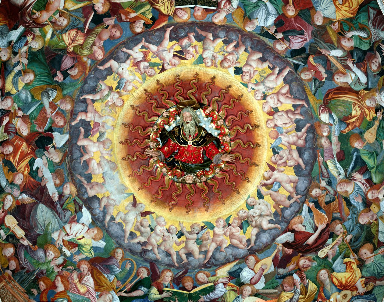 Il Concerto degli Angeli, dalla cupola, 1534-36 (dettaglio) da Gaudenzio Ferrari