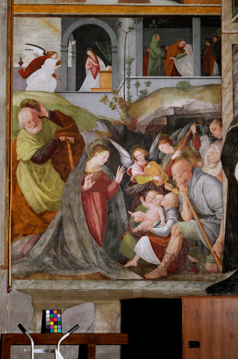 Adorazione dei pastori con angeli musicisti, Annunciazione e Visitazione da Gaudenzio Ferrari