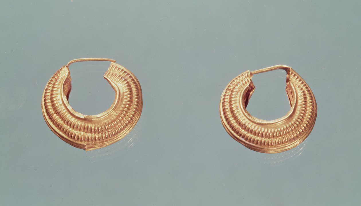 Coppia di orecchini, da Saint-Jean-de-Tourbe, Tene I, c.475-0 a.C. da Gaulish