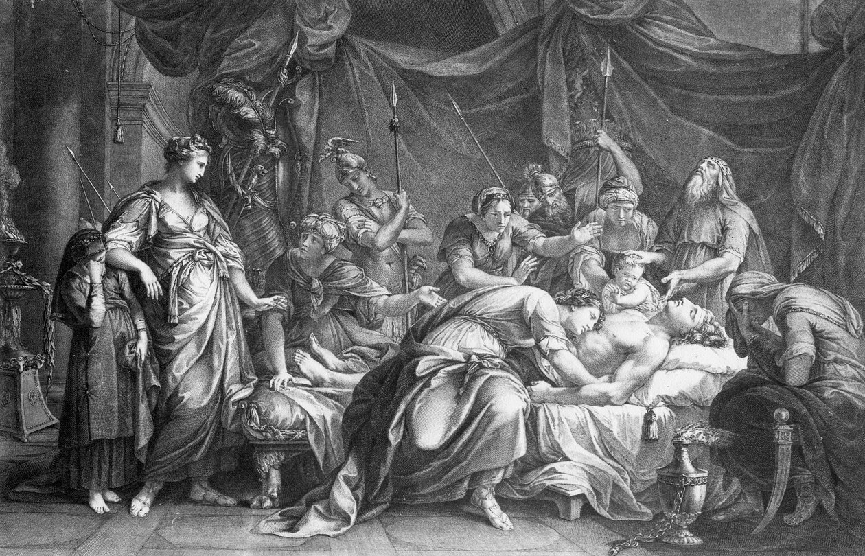 Andromaca piange la morte di Ettore, inciso da Domenico Cunego da Gavin Hamilton