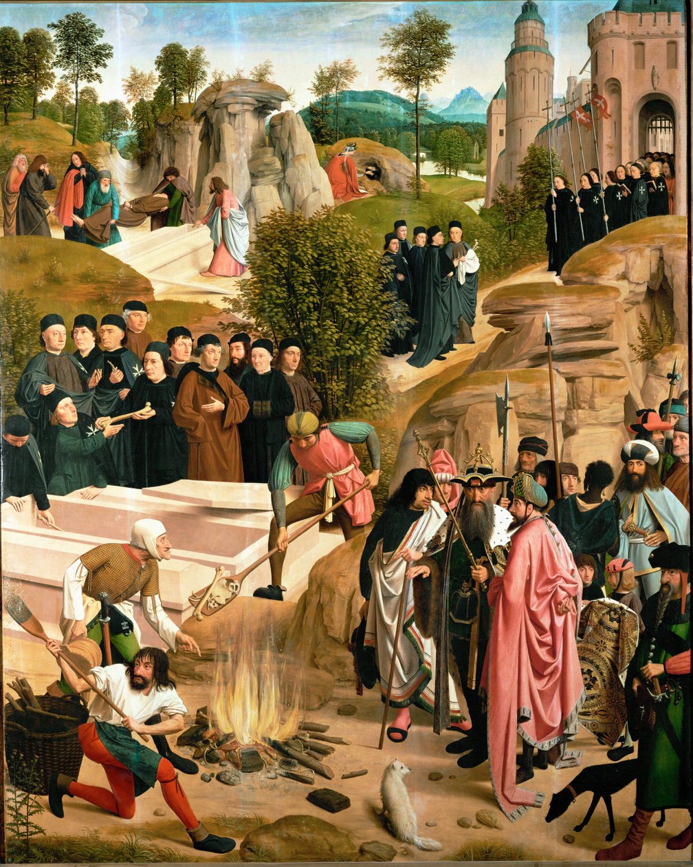 Il destino delle ossa di San Giovanni Battista (dipinto su legno di quercia) da Geertgen tot Sint Jans