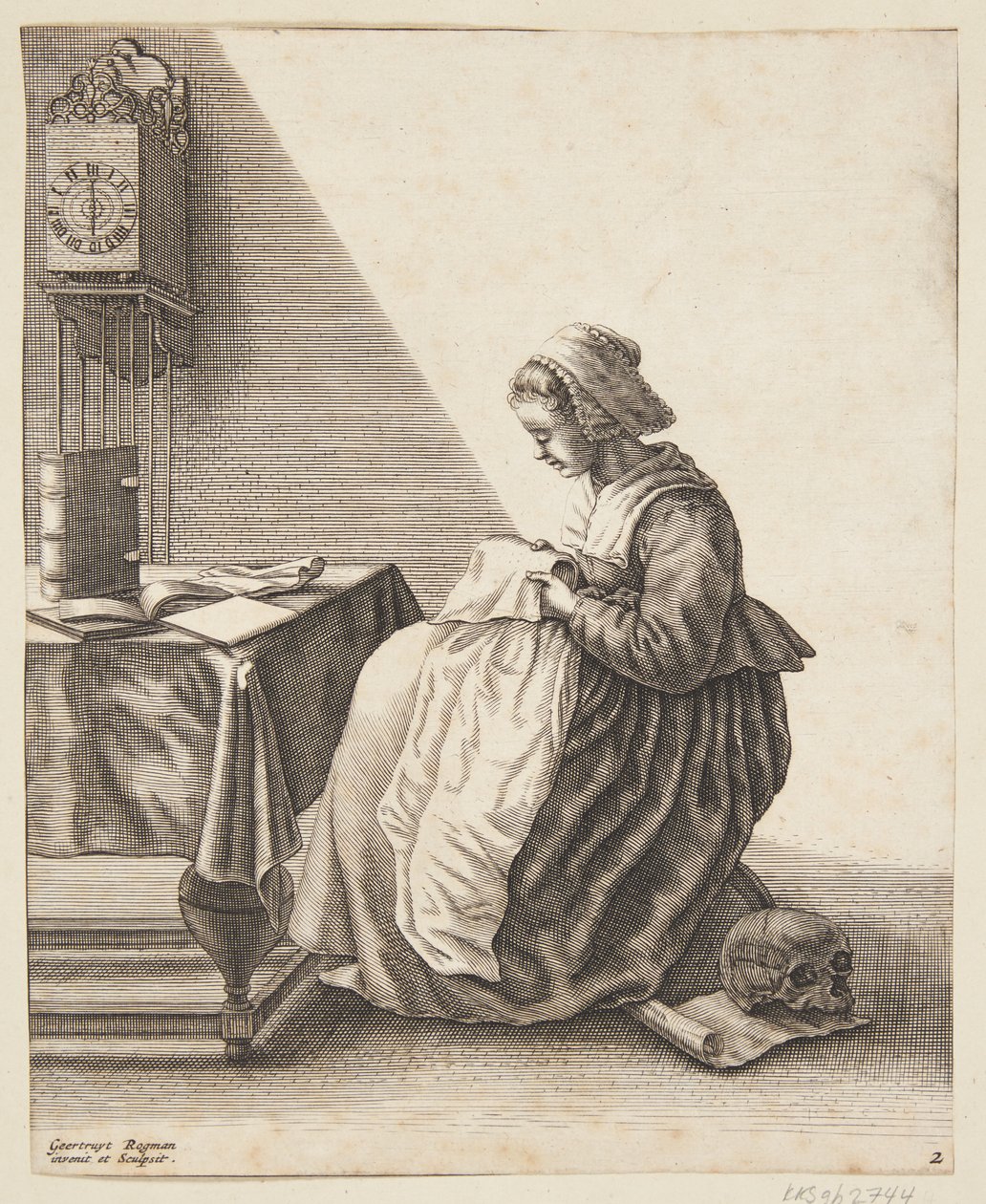 Una donna che piega da Geertruyt Roghman