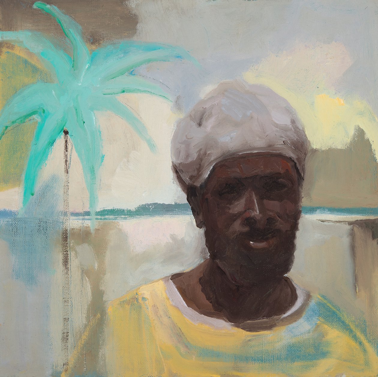 Uomo di Antigua, 2019 (olio su tela) da Genevieve French