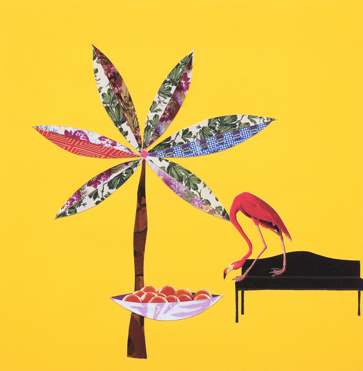 Fenicottero con arance (collage) da Genevieve French