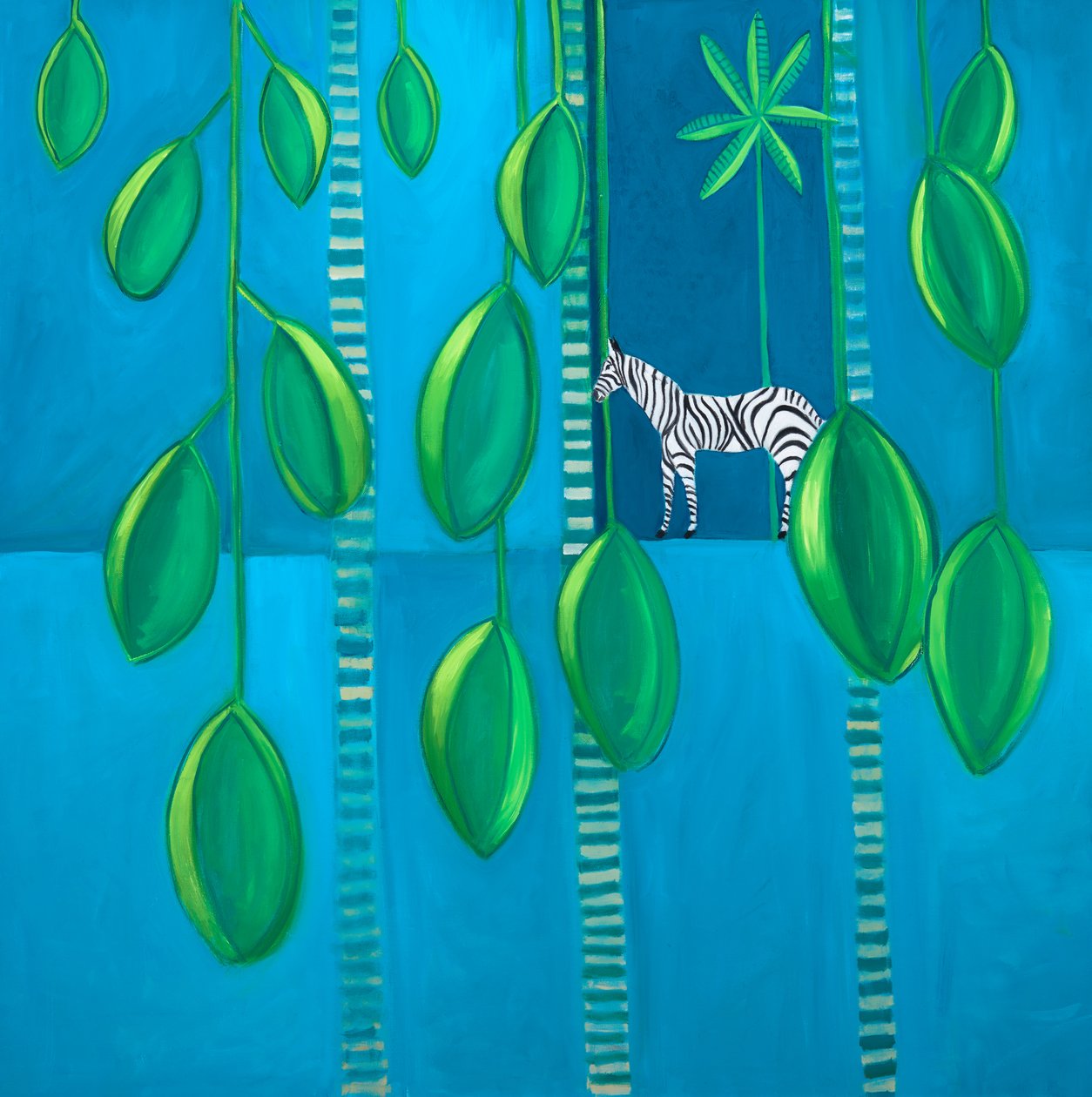 Dove vivono le zebre, 2017 (olio su tela) da Genevieve French