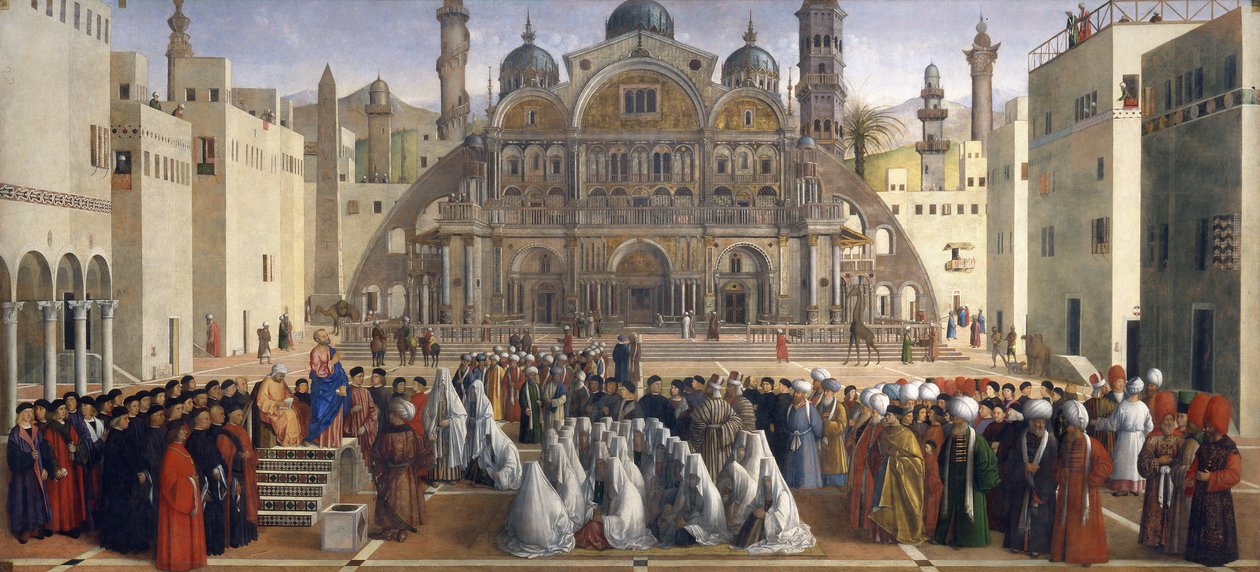 San Marco predica ad Alessandria, Egitto da Gentile and Giovanni Bellini