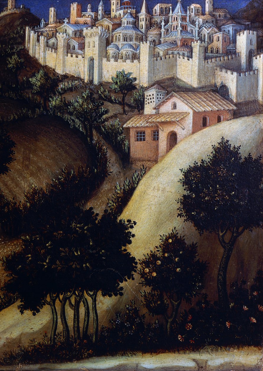 Adorazione dei Magi, dettaglio del pannello centrale della predella d