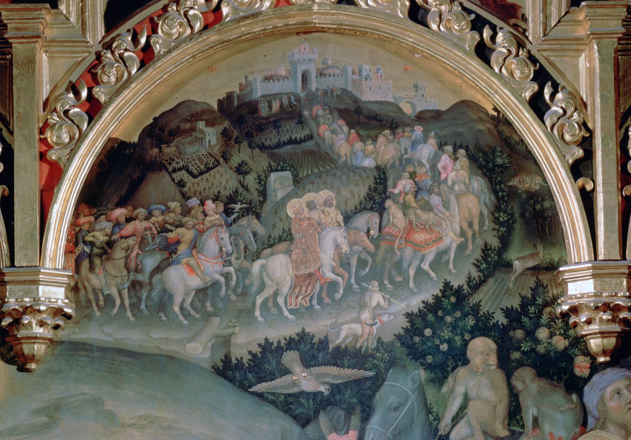 Adorazione dei Magi Pala Strozzi, (dettaglio), 1423 da Gentile da Fabriano