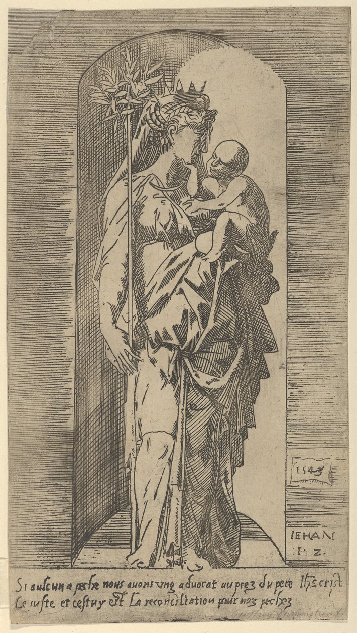 La Vergine e il Bambino in una nicchia, 1543 da Geoffroy Dumoûtier