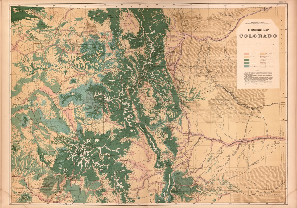 Atlante geologico e geografico del Colorado e porzioni del territorio adiacente da Geological And Geographical Survey Of The Territories