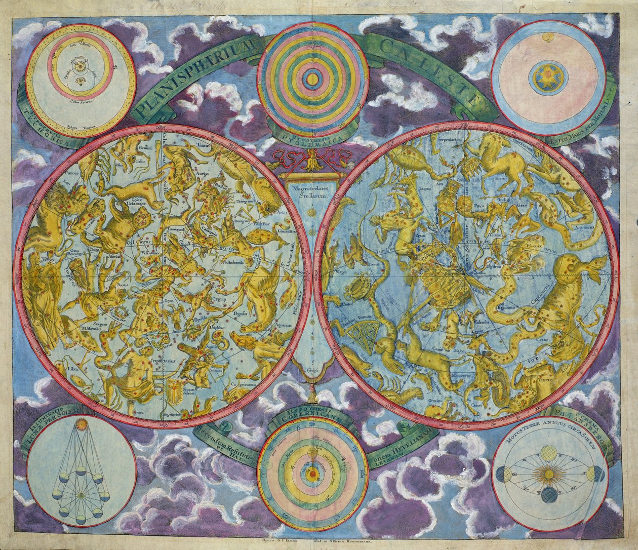 Mappa Celeste dei Pianeti da Georg Christoph II Eimmart