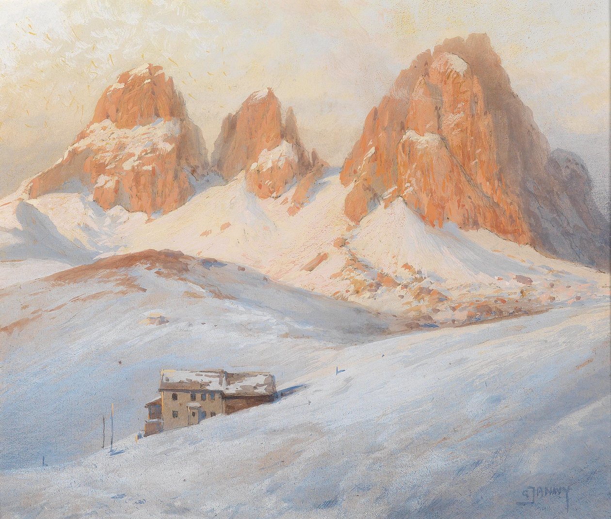 Gruppo del Sassolungo e Passo Sella nelle Dolomiti da Georg Janny