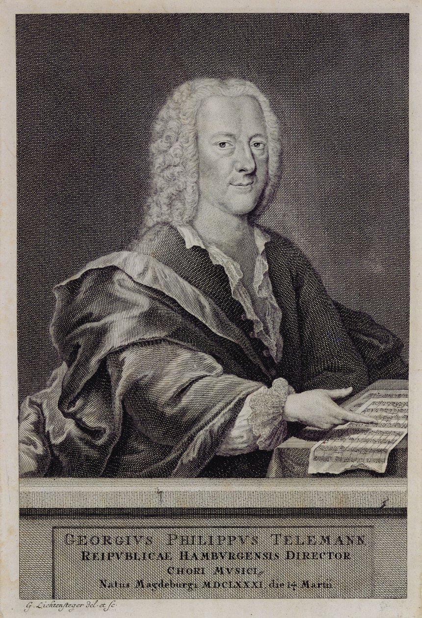 Ritratto di Georg Philipp Telemann da Georg Lichtensteger