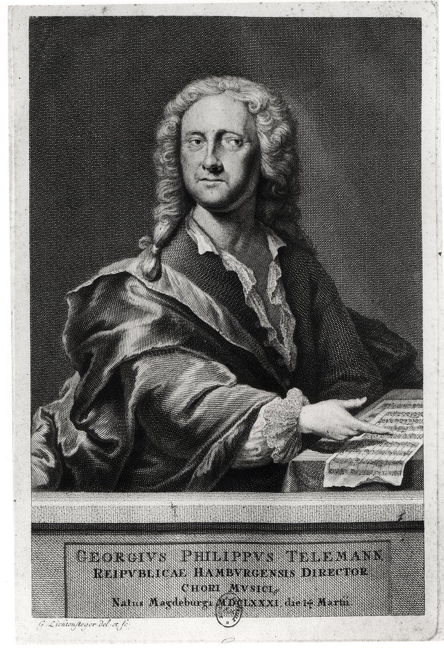 Ritratto di Georg Philipp Telemann (1681-1757) da Georg Lichtensteger