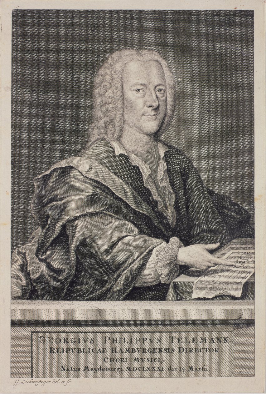 Ritratto di Georg Philipp Telemann (1681-1757) da Georg Lichtensteger