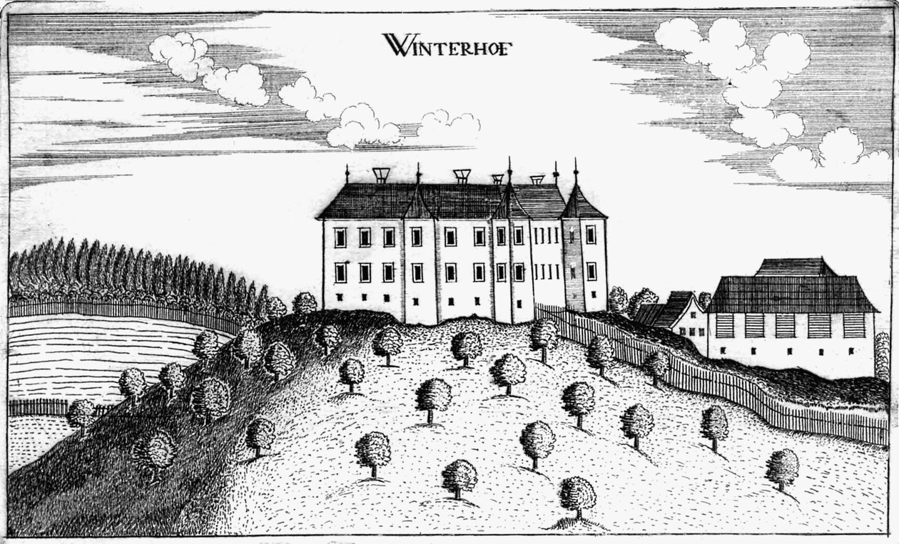 Castello Winterhof a Stögerdorf da Georg Matthaus Vischer