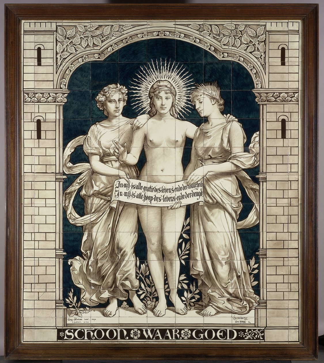 Tegeltableau con le tre Grazie da Georg Sturm