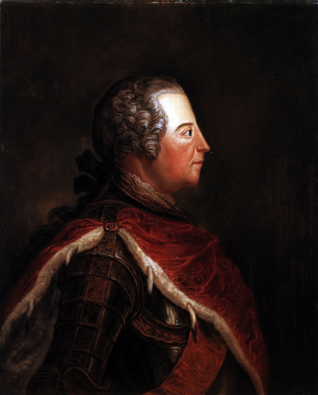 Friedrich II di Prussia come principe ereditario di profilo da Georg Wenzeslaus von Knobelsdorff
