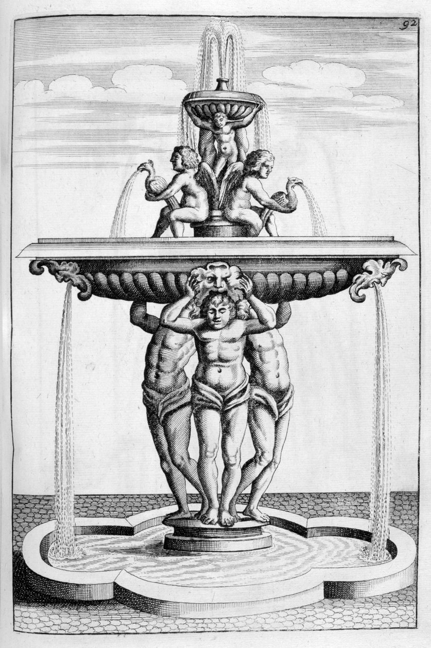 Progetto di fontana, 1664 da Georg Andreas Bockler
