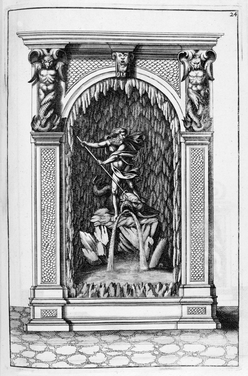 Fontana, progetto di grotta, 1664 da Georg Andreas Bockler