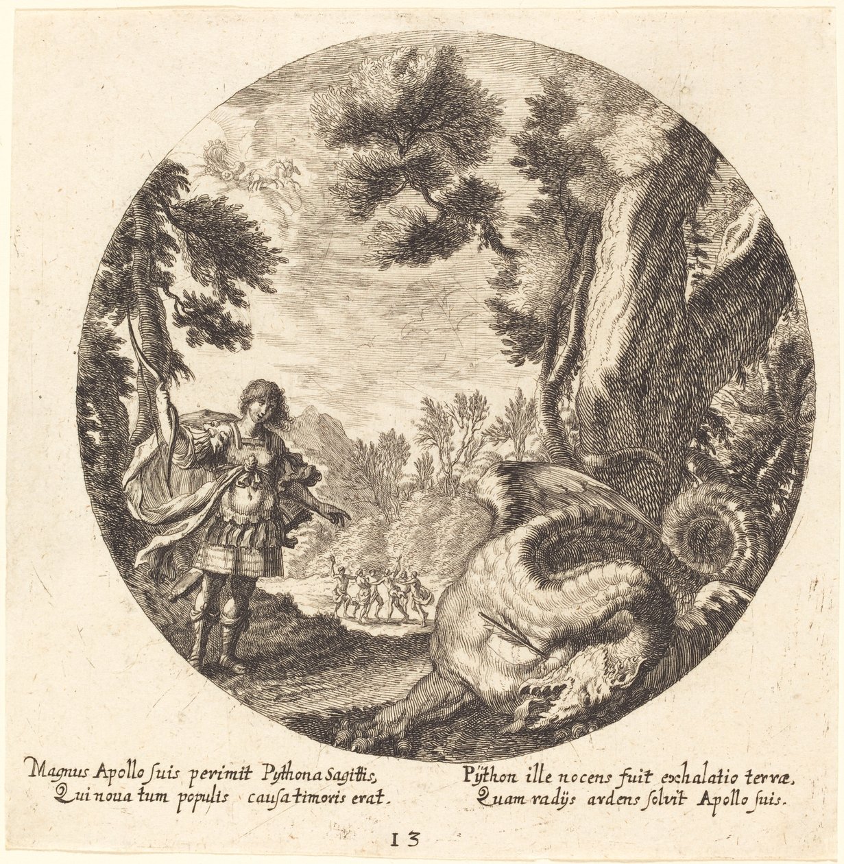 Apollo che Uccide il Pitone da Georg Andreas Wolfgang the Elder