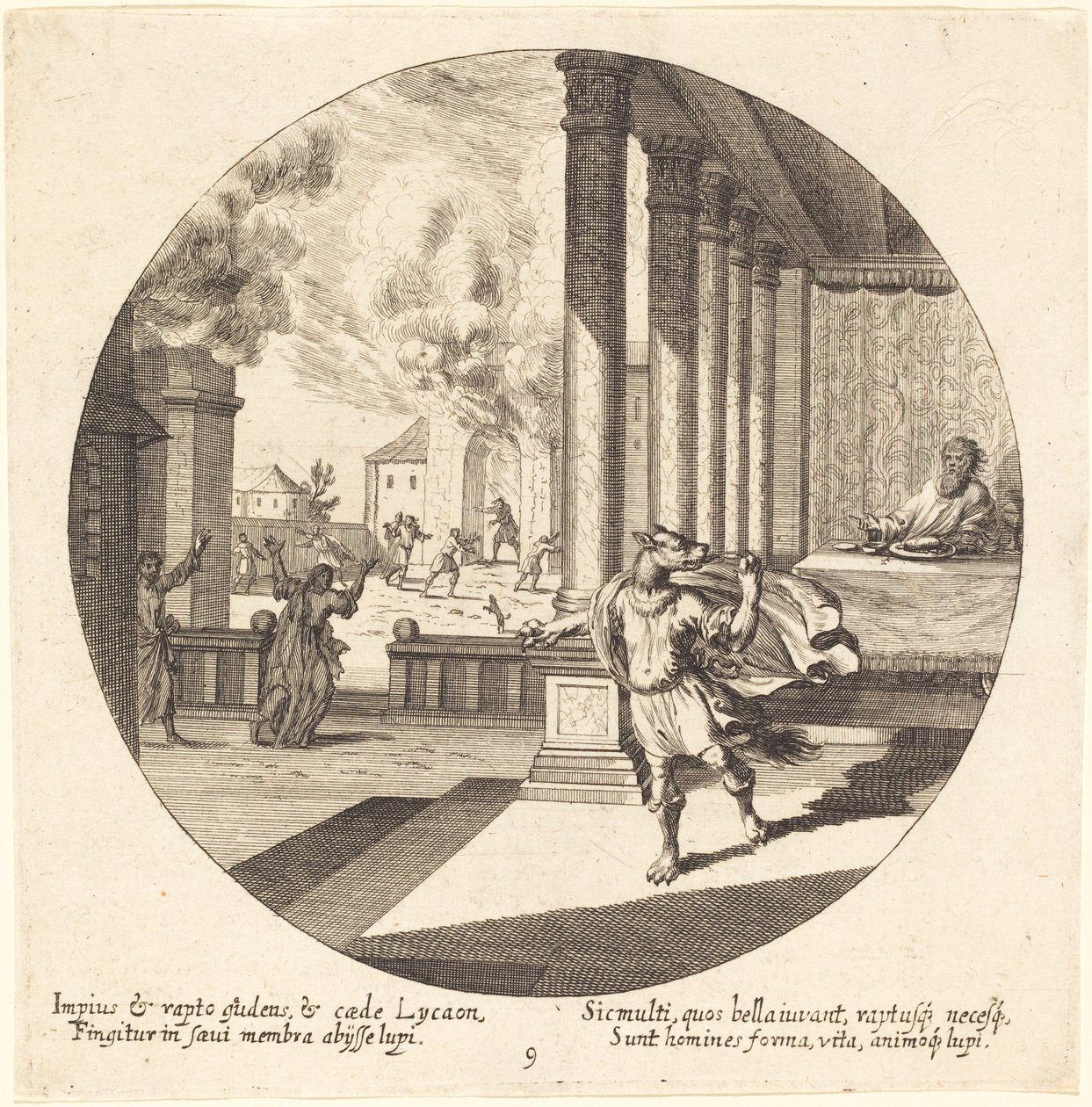 Giove trasforma Licaone in un lupo da Georg Andreas Wolfgang the Elder
